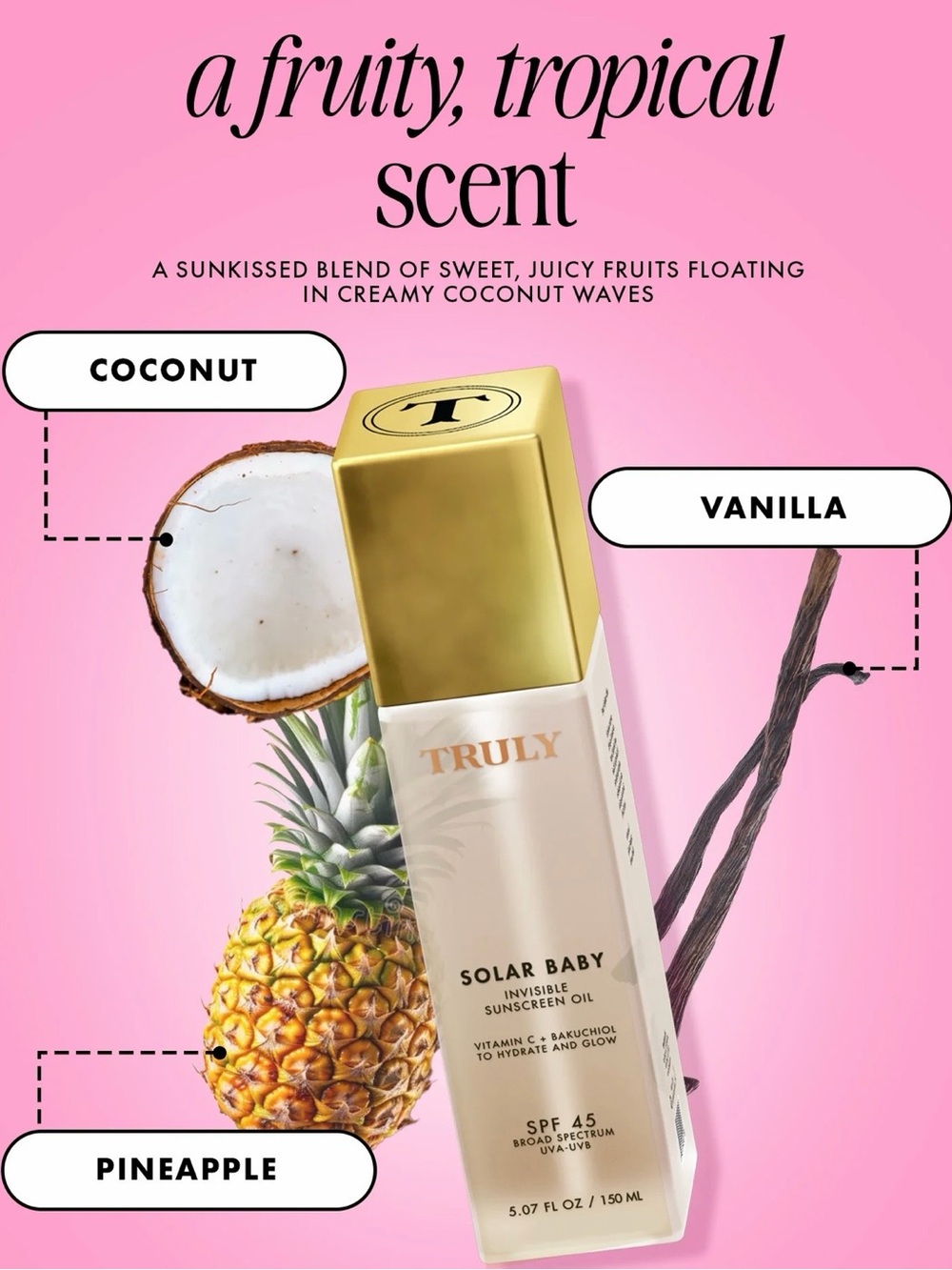 TRULY Solar Baby Invisible Sunscreen Oil — Gold & Pink Accents - Picture 2 of 6